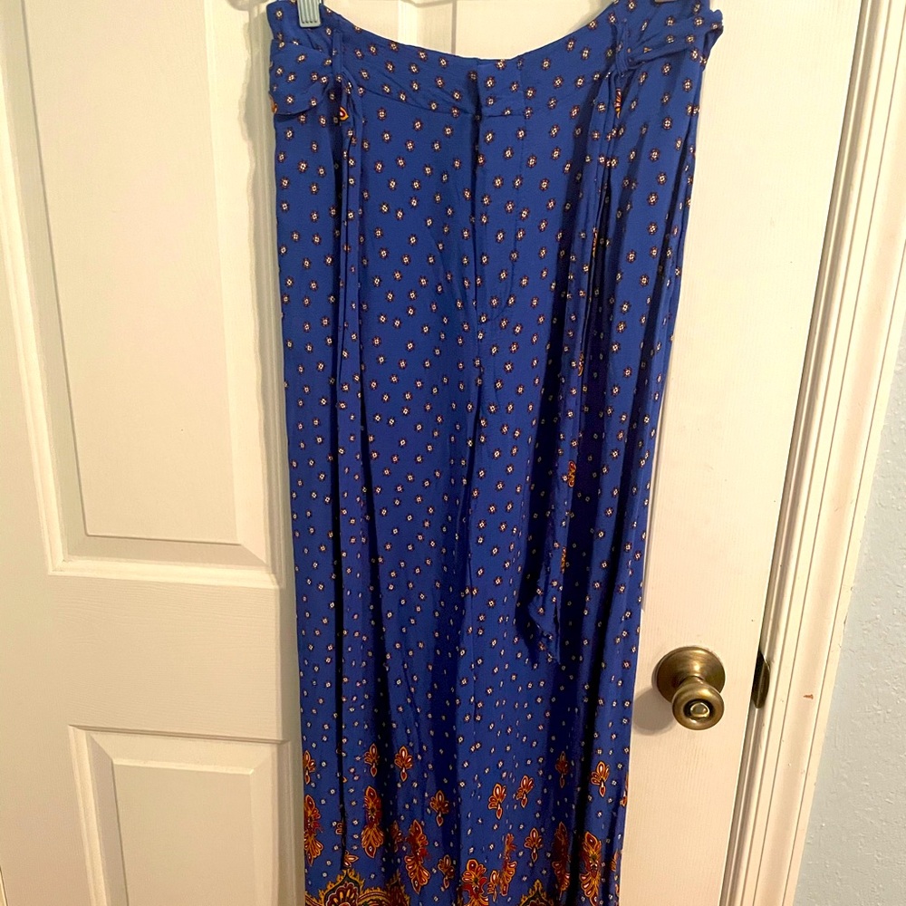 Anthropologie Flowy Tie Waist Pants